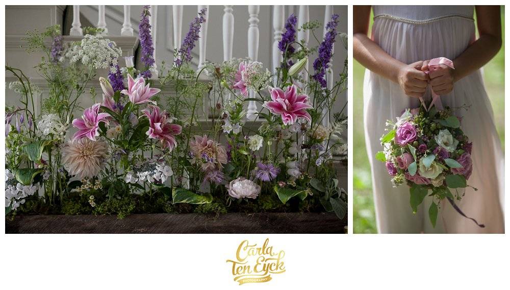 Wedding flower inspiration with lilies and dahlias by Carrie Wilcox Floral Design, Fairfield CT
