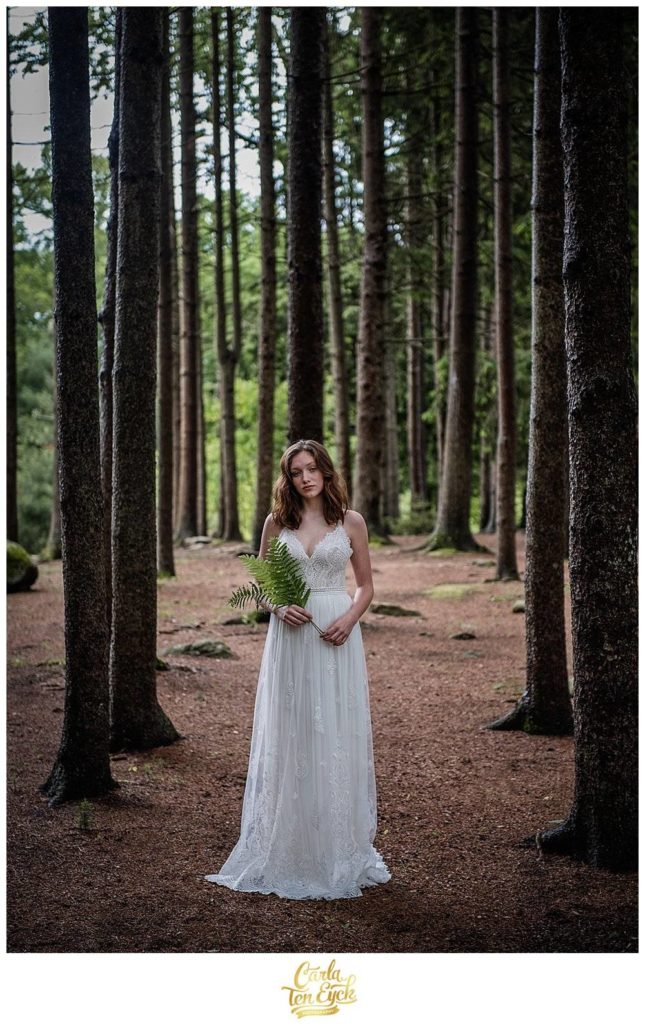 Bohemian wedding gown from Everthine Bridal at the Chatfield Hollow Inn, Killingworth CT