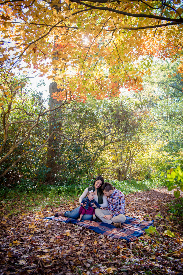Fall family portrait at Elizabeth Park in Hartford CT