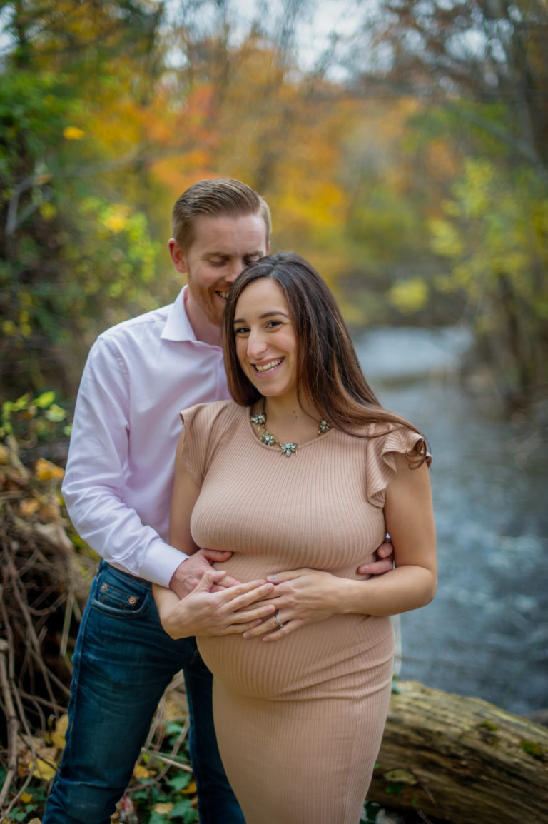 Fall maternity session by the Park River Hartford CT