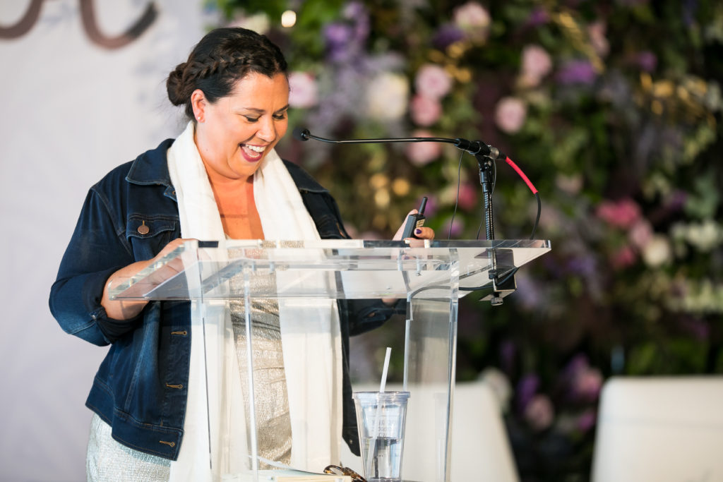 Carla Ten Eyck speaks at The Knot Pro at The State Room in Boston MA