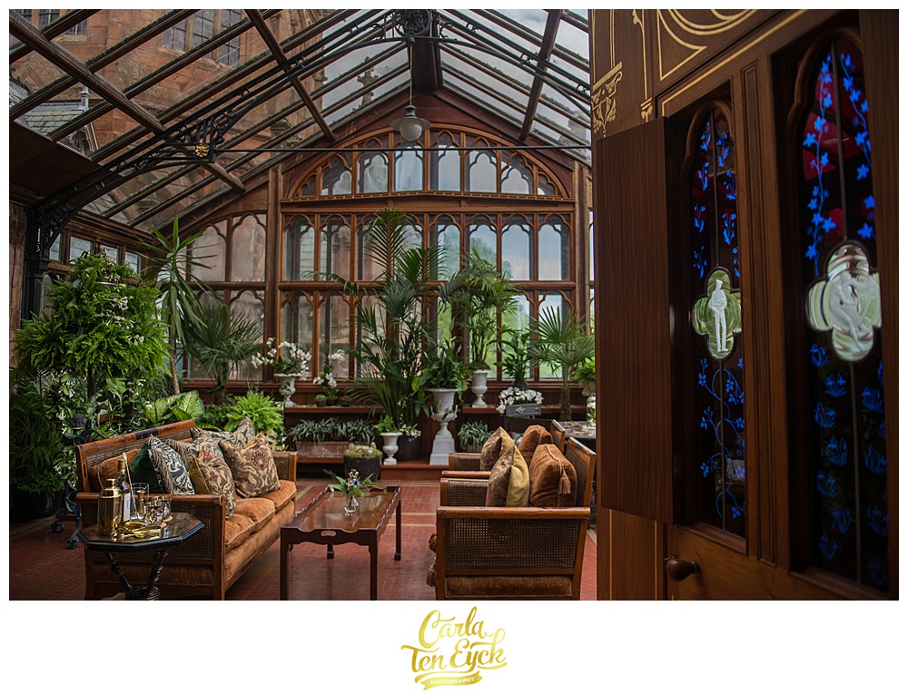 Greenhouse off the master bedroom at Mount Stuart Castle on the Isle of Bute Scotland