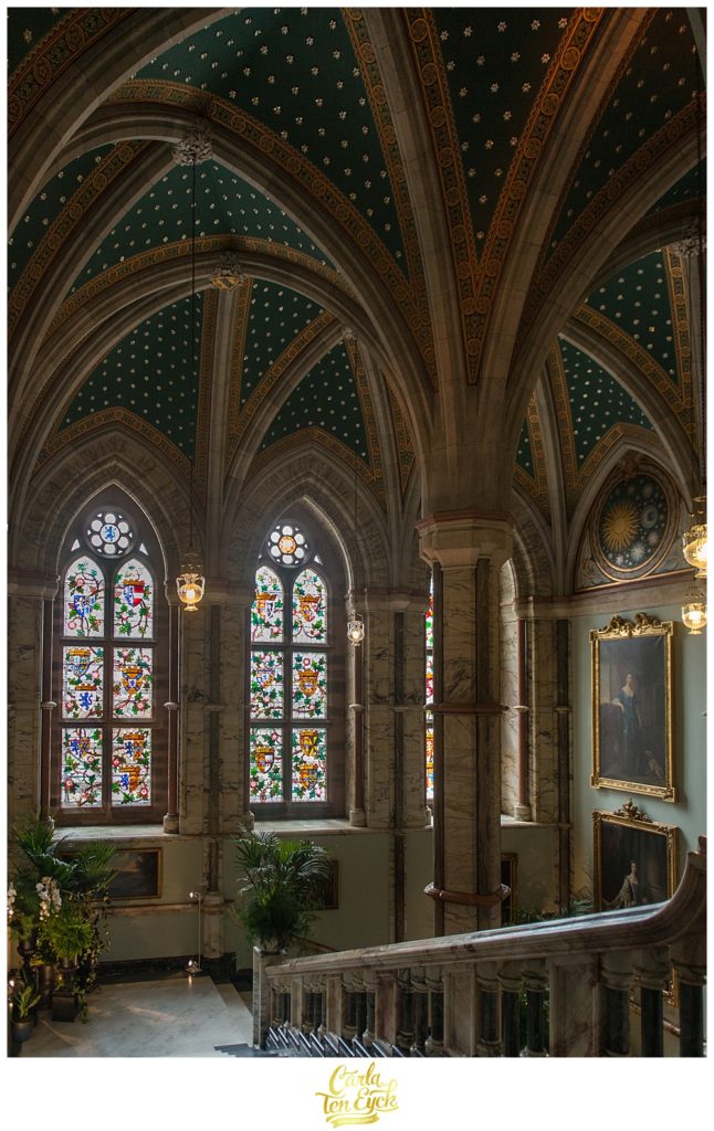 Interior stairway at Mount Stuart Castle on the Isle of Bute Scotland