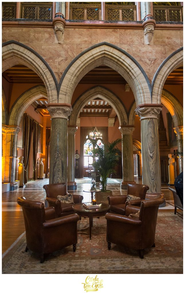 Interior of the foyer at Mount Stuart Castle on the Isle of Bute Scotland