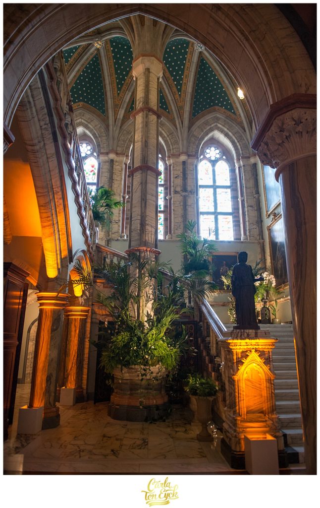 Interior of the stairway at Mount Stuart Castle on the Isle of Bute Scotland
