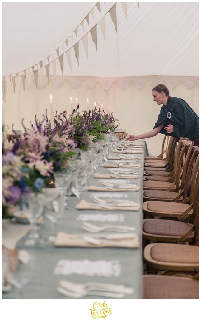 Candles are lit for a wedding celebration at Mount Stuart Scotland