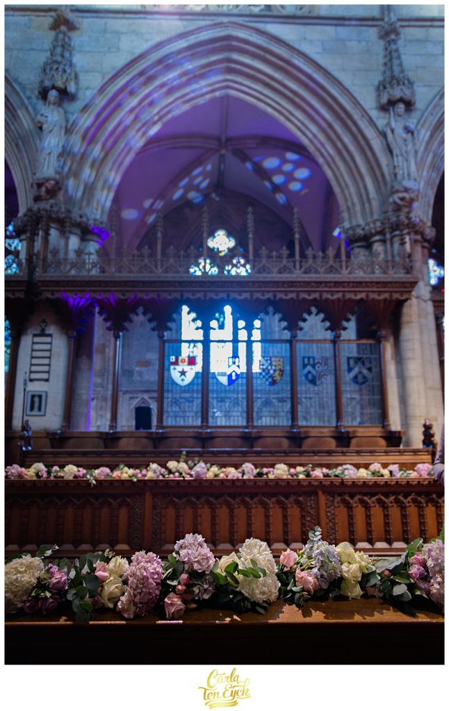 Wedding florals in Selby Abbey Yorkshire UK