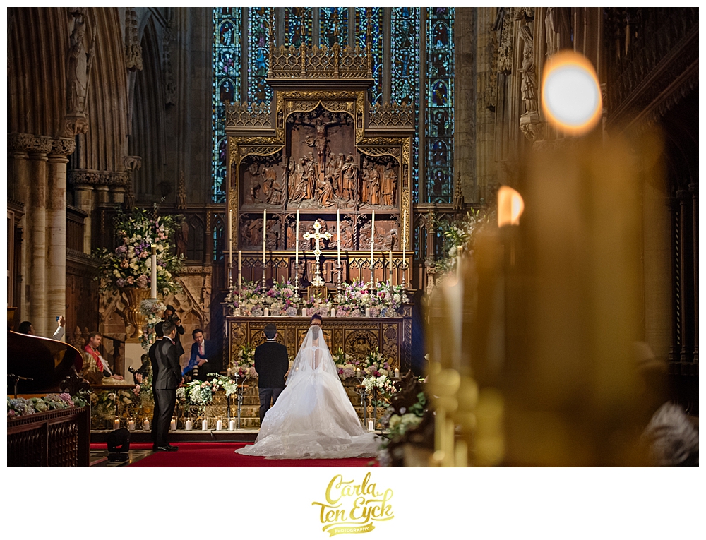 Wedding altar at Selby Abbey Yorkshire UK