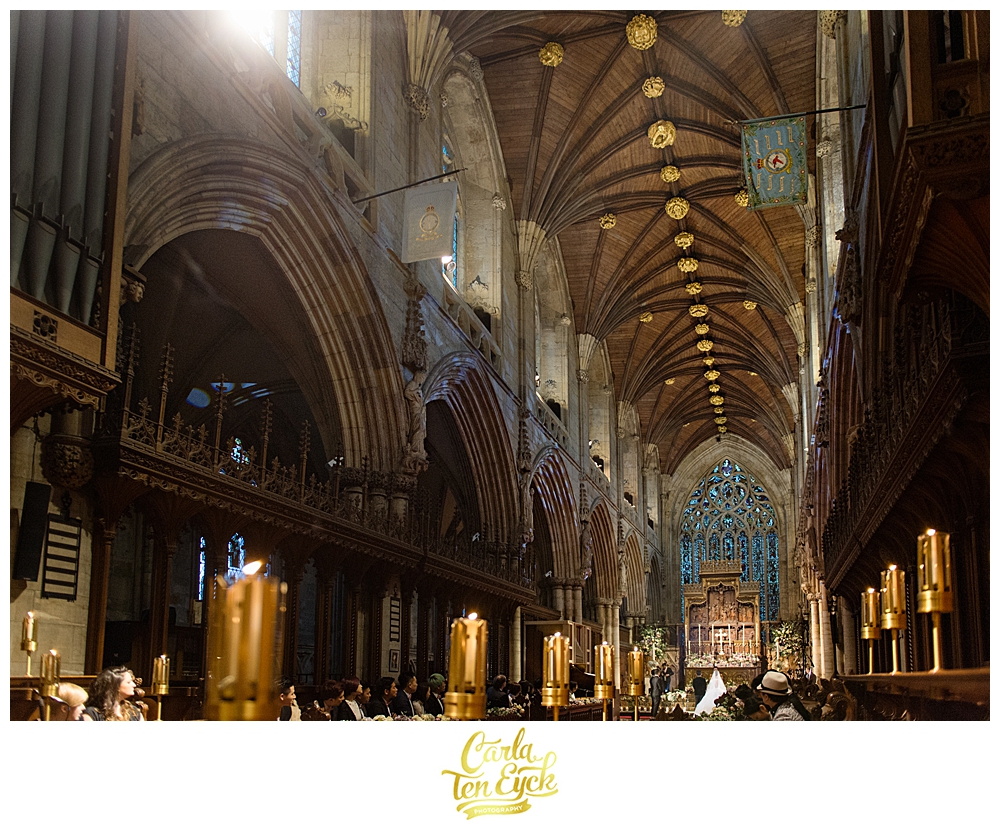 Wedding altar at Selby Abbey Yorkshire UK