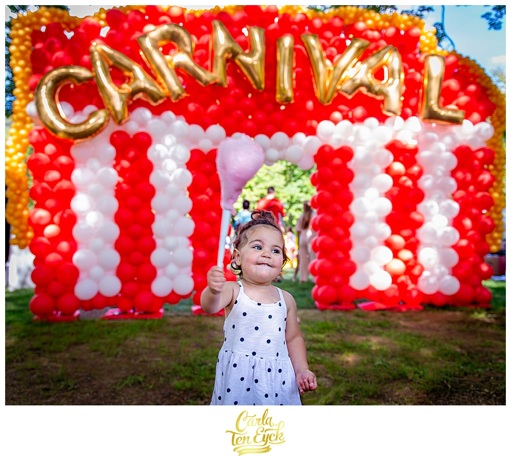 cotton candy and balloons at a carnival themed graduation party in Niantic CT