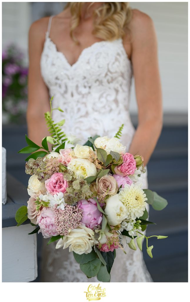 Wedding bouquet by Ladybug Designs at The Inn at Mystic in Mystic CT
