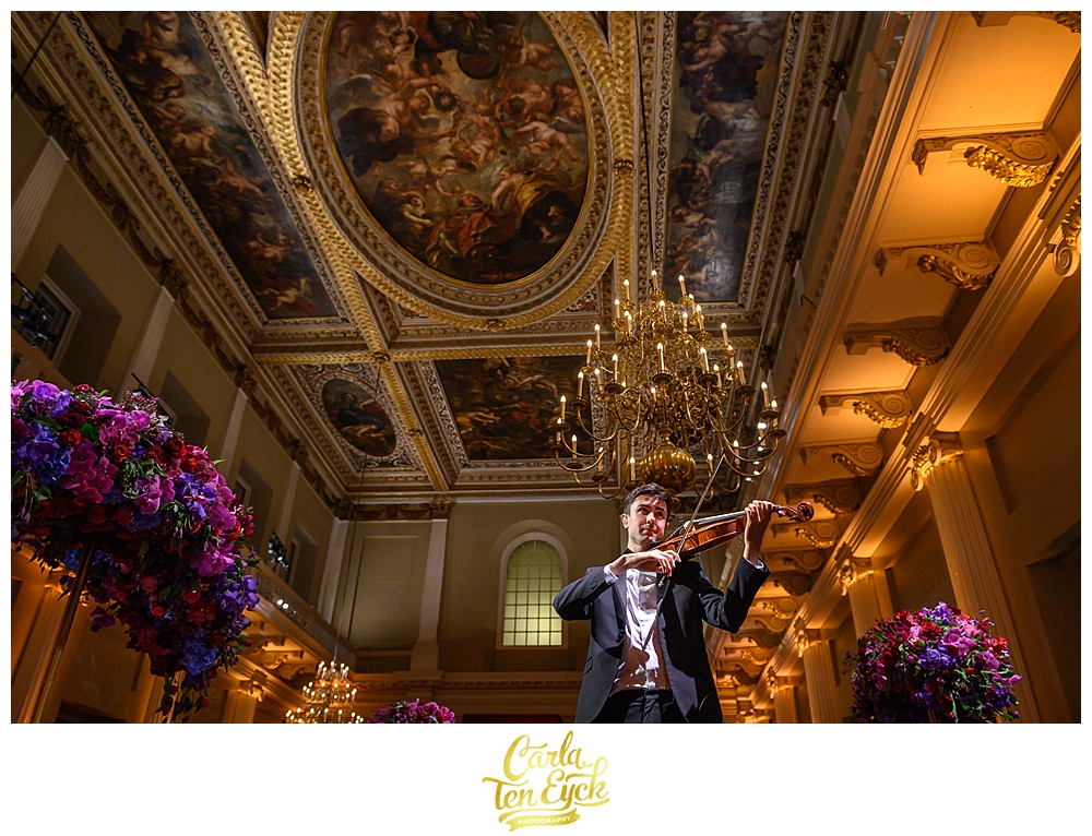 Ruebens ceiling in the Banqueting House London during the Gala on Day 2