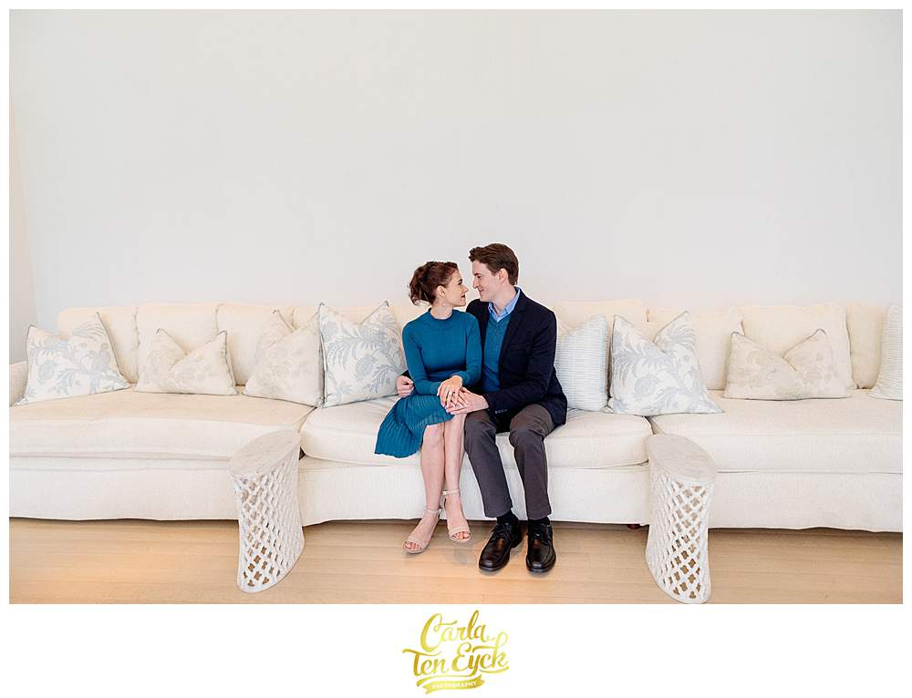 A bride and groom pose for photos at their intimate wedding at the Mayflower Inn and Spa in Washington CT