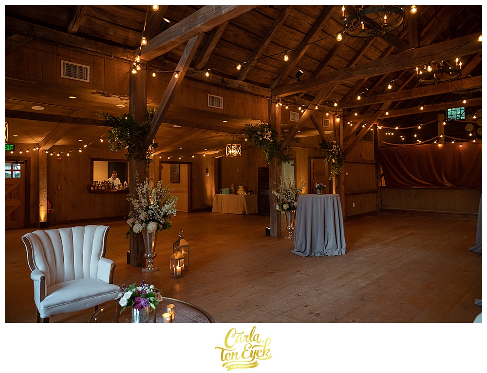 The barn is set for an intimate wedding at the Winvian in Morris CT