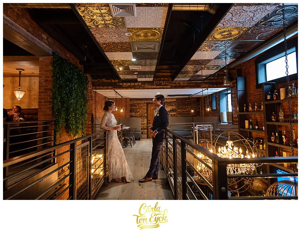 A bride and groom during their wedding at the Republic at The Linden in Hartford CT