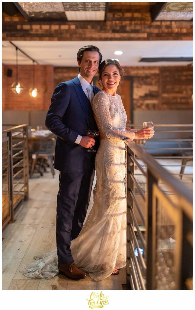 A bride and groom during their wedding at the Republic at The Linden in Hartford CT