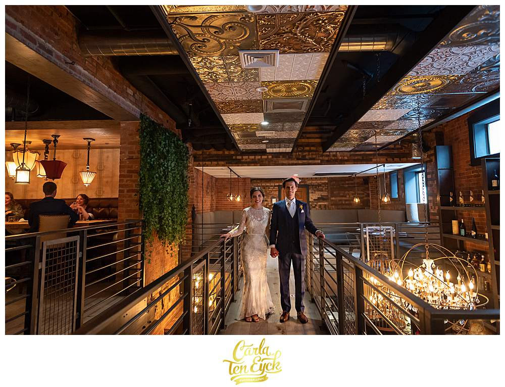 A bride and groom during their wedding at the Republic at The Linden in Hartford CT