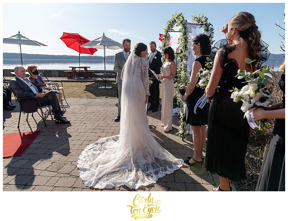 Wedding ceremony at Red Hat on the River Irvington NY