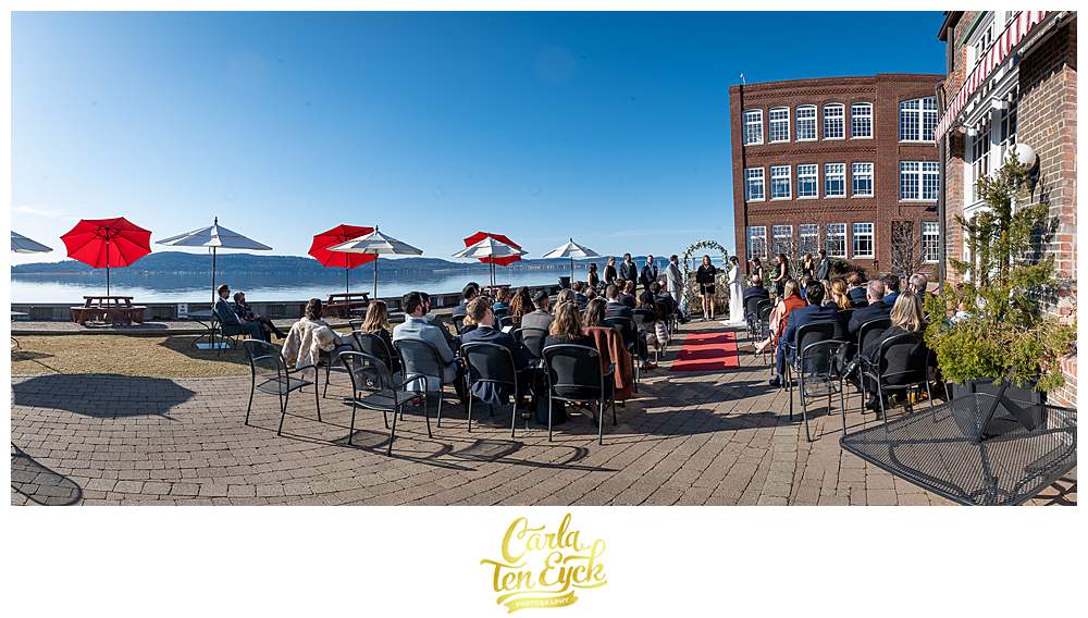 Wedding ceremony at Red Hat on the River Irvington NY