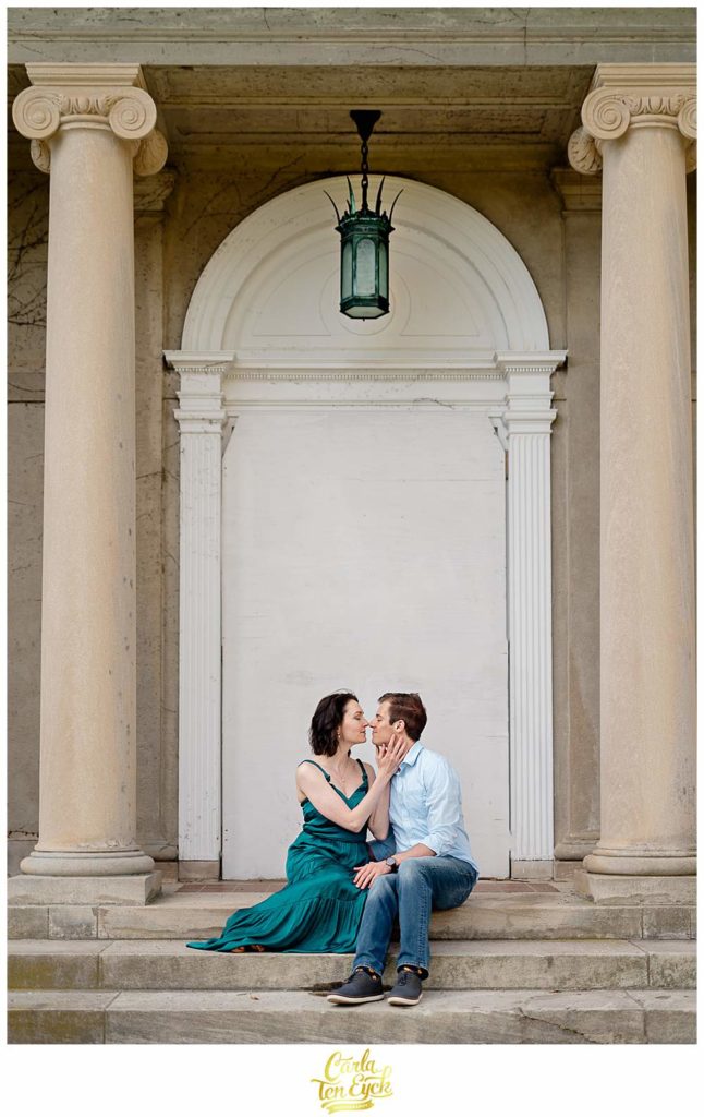 A couple during their spring Harkness Park engagement session in Waterford CT