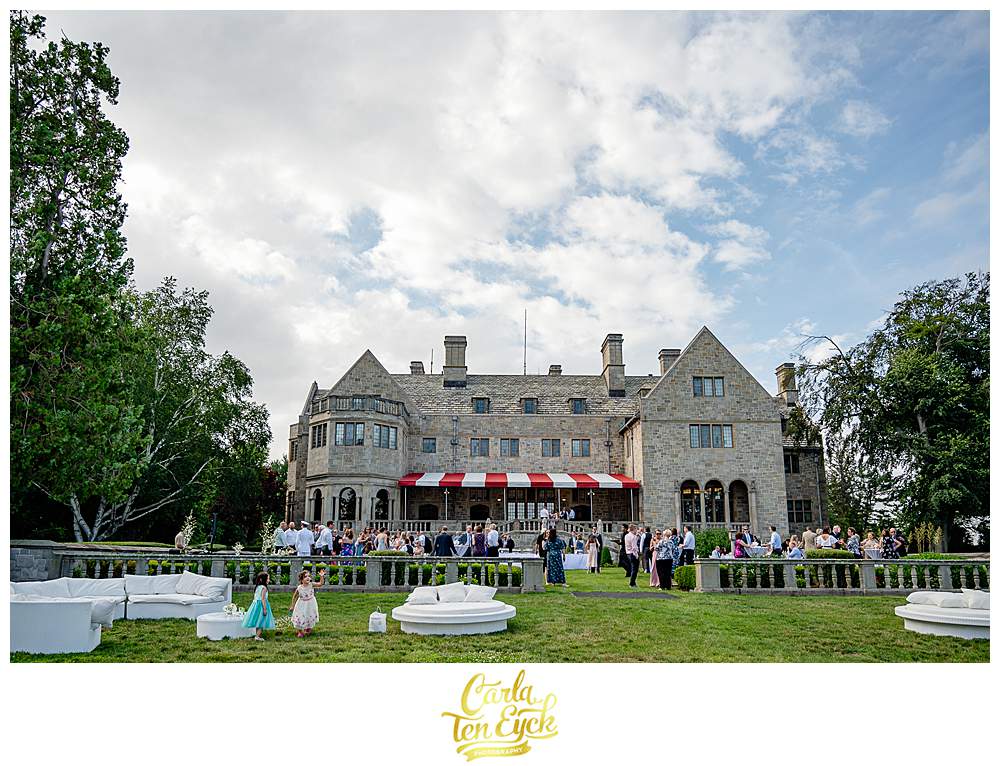 Cocktail hour at a Fairfield University wedding in Fairfield CT