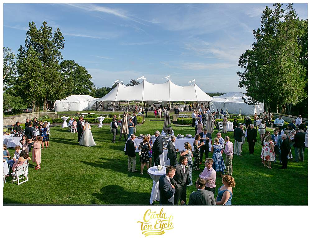 Cocktail hour at a Fairfield University wedding in Fairfield CT