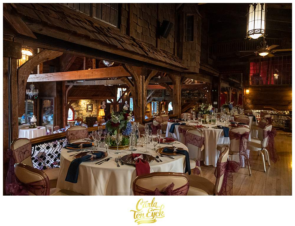 The ballroom has so many nooks at a Bill Miller's Castle wedding in Branford CT