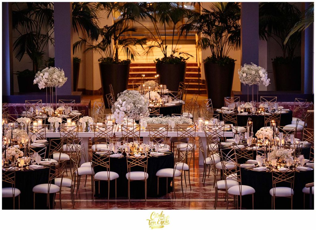 The party is about to start in the reception hall for a Goodwin Hotel wedding in Hartford CT