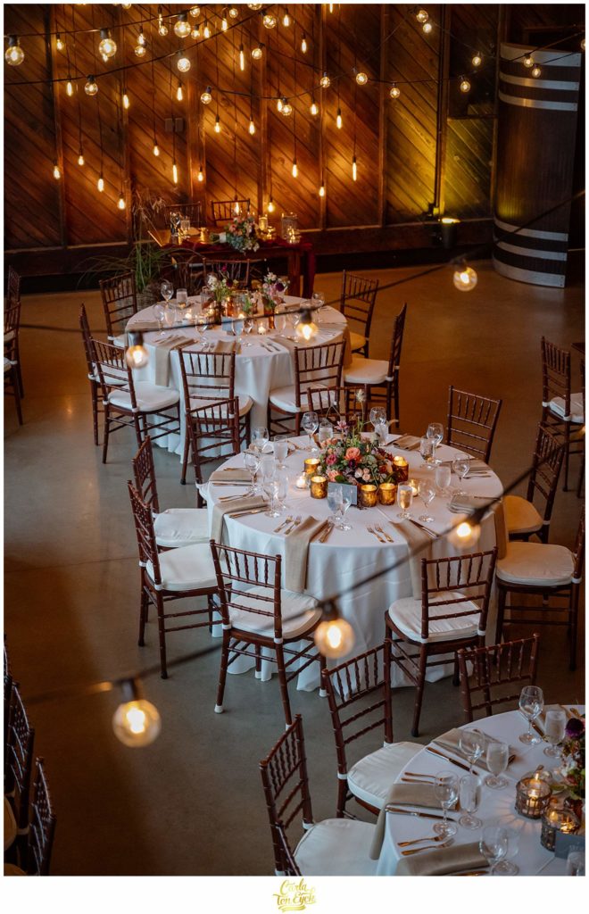 Stunning wedding decor for an autumn Saltwater Farm vineyard wedding in Stonington CT
