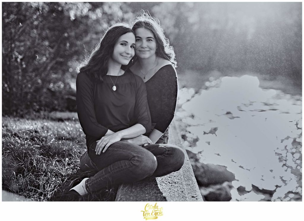 The waterfall at Smith College in Northampton MA is a wonderful location for your engagement session.
