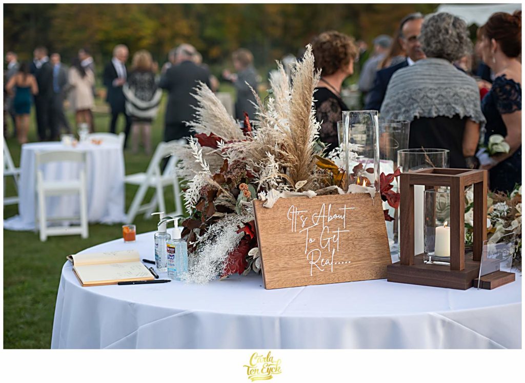 Cocktail hour at a Van Wilgen's Garden Center wedding in North Branford CT
