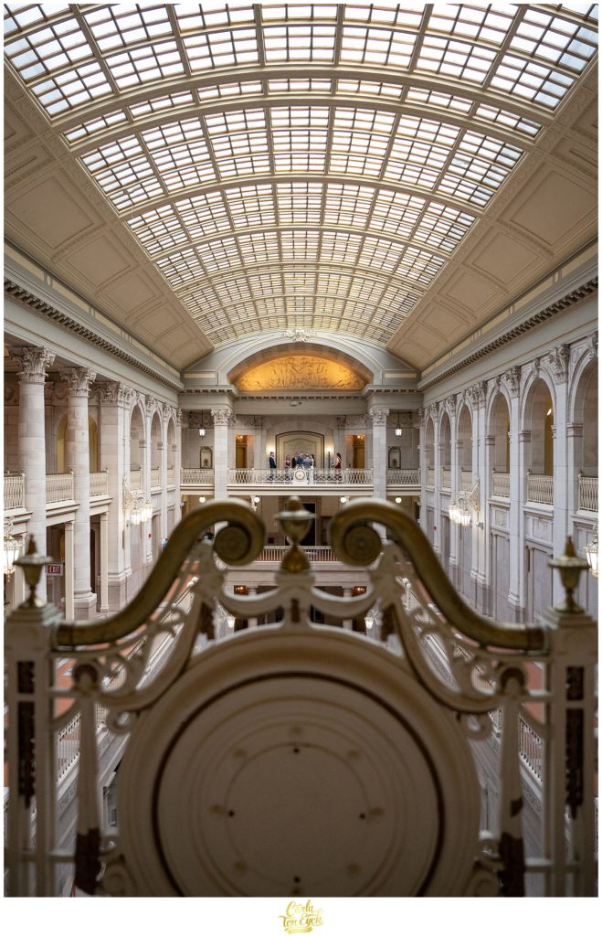 A spring elopement in Hartford City Hall in the grand atrium in Hartford CT